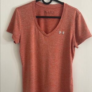 Authentic Under Armour orange Fitted Short Sleeve Tee exercise work out